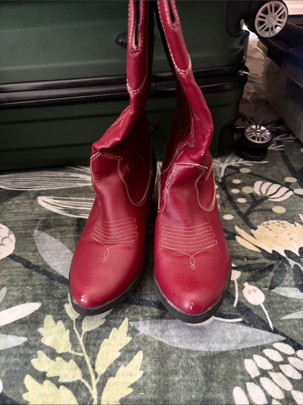 Rampage Red Mid-Calf Western Heeled Boots